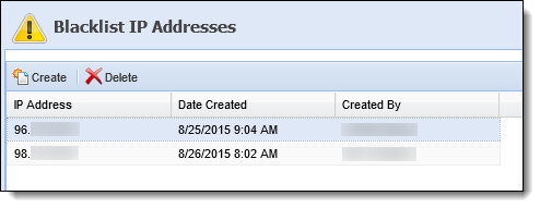 Blacklist IP Addresses